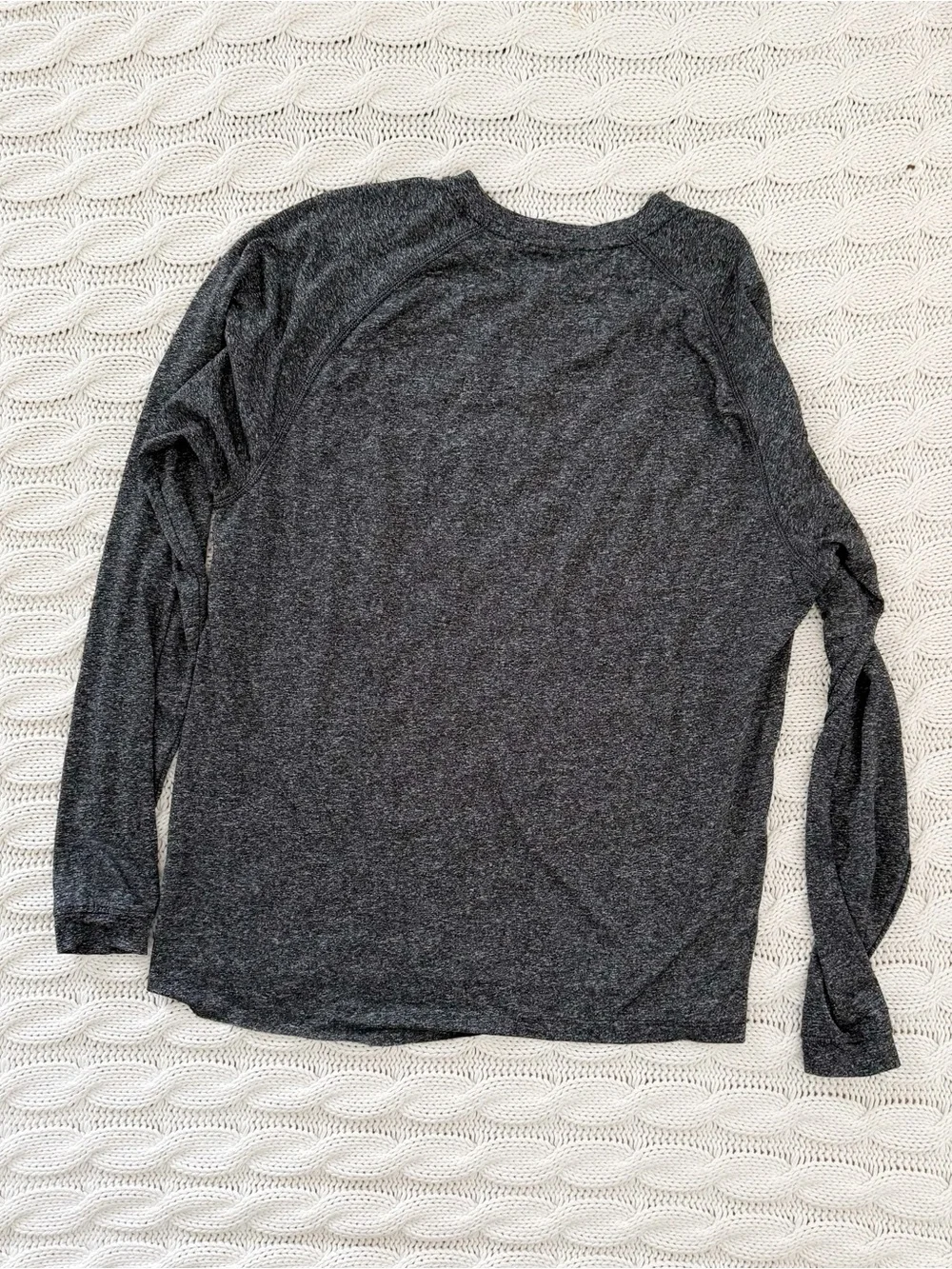 adidas Men’s climalite Long Sleeve Heathered Dark Gray Crew Tee